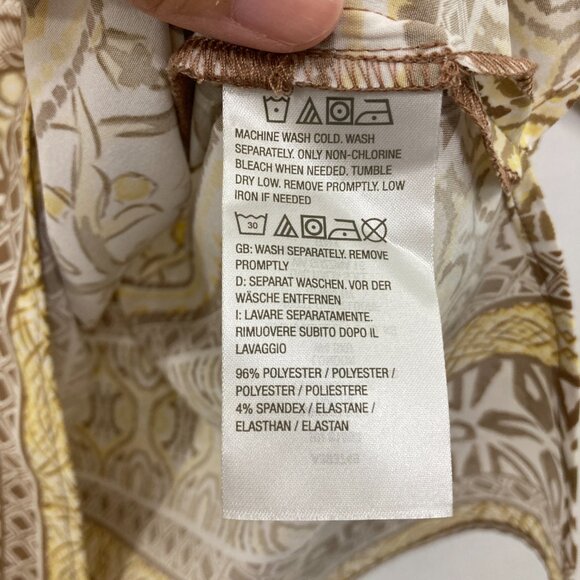 Susan Graver sz 3X Boho Abstract Print Split Neck 3/4 Sleeve Stretch Knit Tunic - Picture 7 of 11